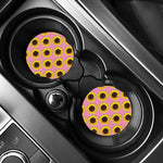 Pink Sunflower Pattern Print Car Coasters