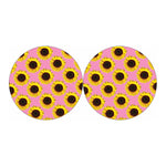 Pink Sunflower Pattern Print Car Coasters