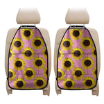Pink Sunflower Pattern Print Car Seat Organizers