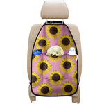 Pink Sunflower Pattern Print Car Seat Organizers