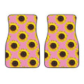 Pink Sunflower Pattern Print Front Car Floor Mats