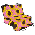 Pink Sunflower Pattern Print Pet Car Back Seat Cover
