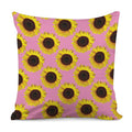 Pink Sunflower Pattern Print Pillow Cover
