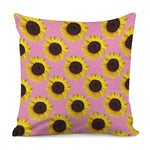 Pink Sunflower Pattern Print Pillow Cover