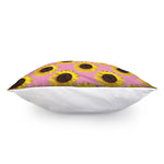 Pink Sunflower Pattern Print Pillow Cover
