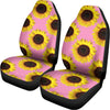 Pink Sunflower Pattern Print Universal Fit Car Seat Covers