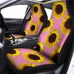 Pink Sunflower Pattern Print Universal Fit Car Seat Covers