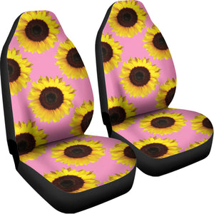 Pink Sunflower Pattern Print Universal Fit Car Seat Covers