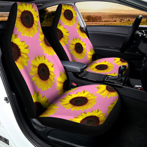 Pink Sunflower Pattern Print Universal Fit Car Seat Covers