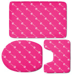 Pink Sweet Lollipop Pattern Print 3 Piece Bath Mat Set