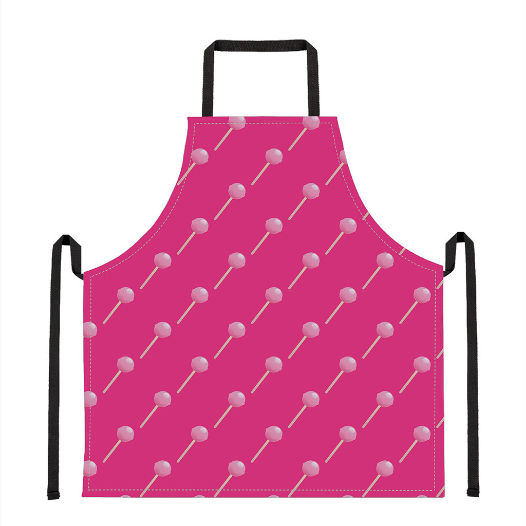 Pink Sweet Lollipop Pattern Print Apron