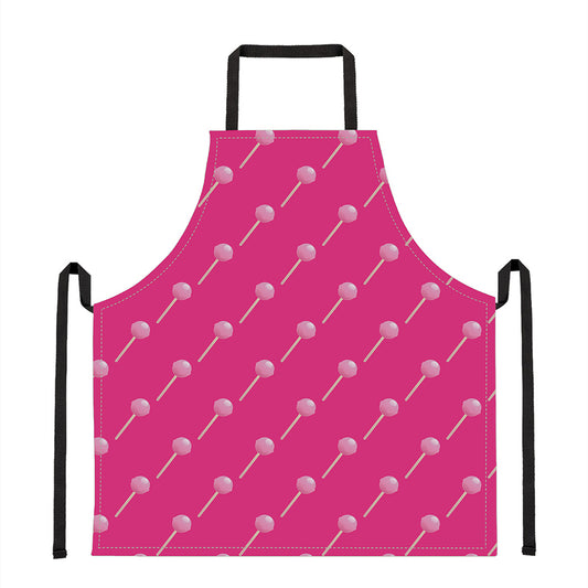 Pink Sweet Lollipop Pattern Print Apron