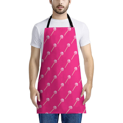 Pink Sweet Lollipop Pattern Print Apron