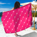 Pink Sweet Lollipop Pattern Print Beach Sarong Wrap