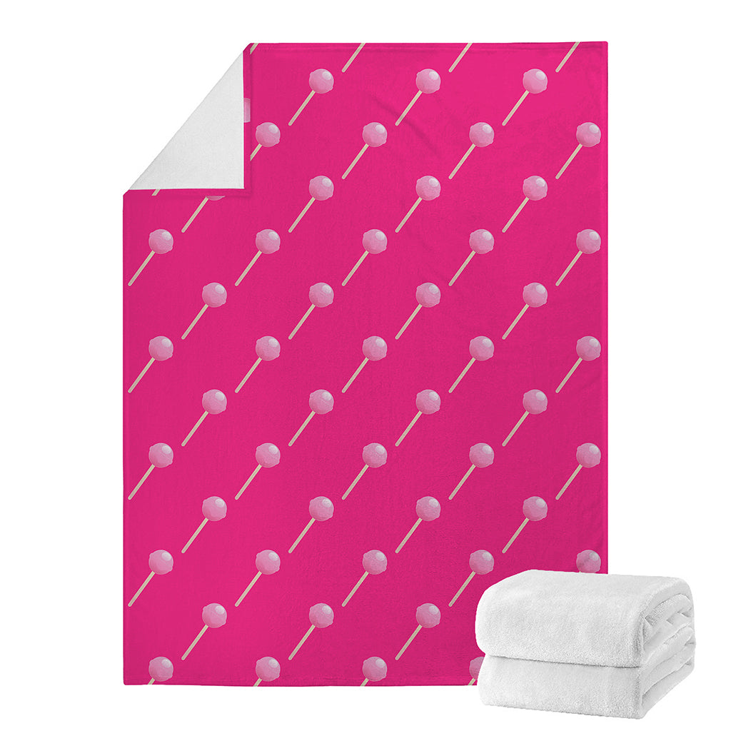 Pink Sweet Lollipop Pattern Print Blanket