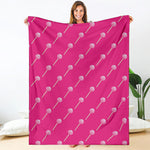 Pink Sweet Lollipop Pattern Print Blanket