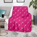 Pink Sweet Lollipop Pattern Print Blanket