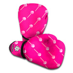 Pink Sweet Lollipop Pattern Print Boxing Gloves