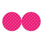 Pink Sweet Lollipop Pattern Print Car Coasters