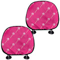 Pink Sweet Lollipop Pattern Print Car Headrest Covers