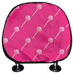 Pink Sweet Lollipop Pattern Print Car Headrest Covers