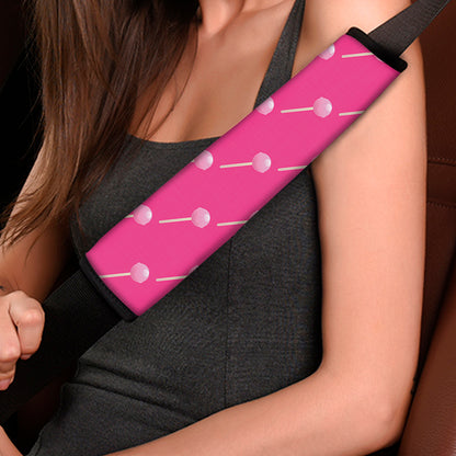 Pink Sweet Lollipop Pattern Print Car Seat Belt Covers
