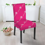 Pink Sweet Lollipop Pattern Print Dining Chair Slipcover