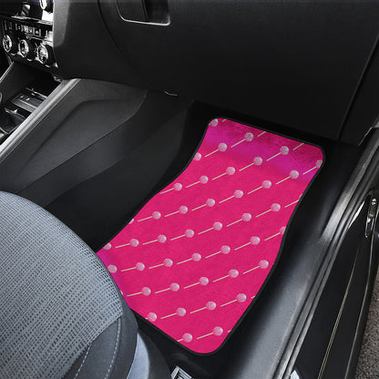Pink Sweet Lollipop Pattern Print Front and Back Car Floor Mats