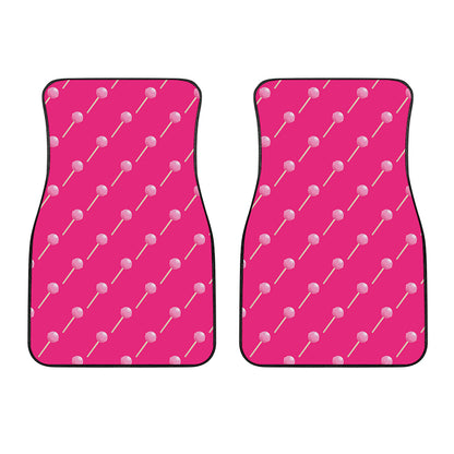Pink Sweet Lollipop Pattern Print Front Car Floor Mats