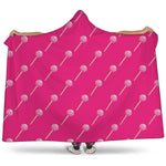 Pink Sweet Lollipop Pattern Print Hooded Blanket