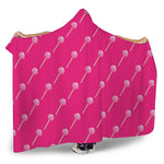 Pink Sweet Lollipop Pattern Print Hooded Blanket