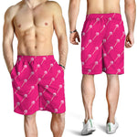 Pink Sweet Lollipop Pattern Print Men's Shorts