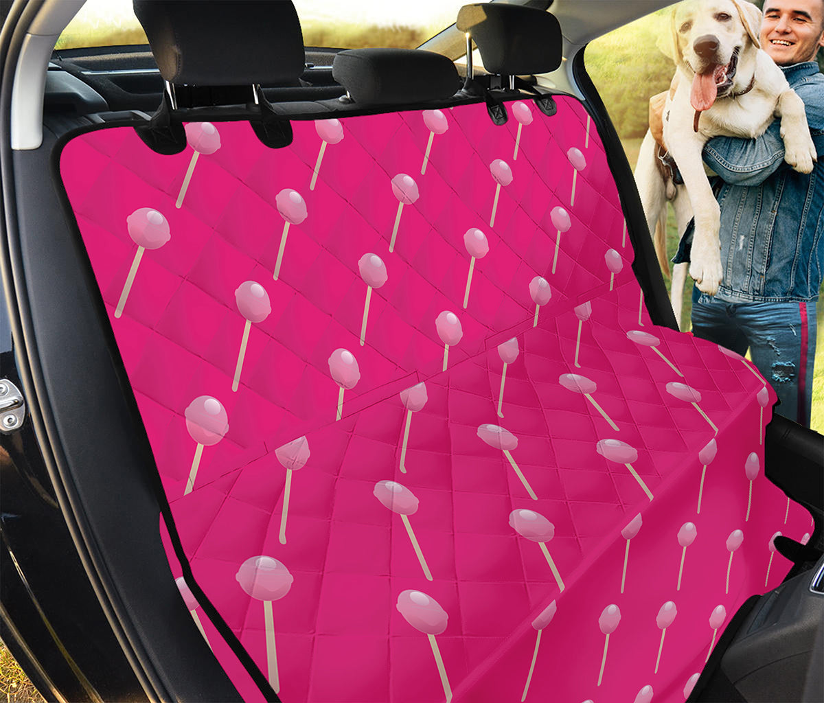 Pink Sweet Lollipop Pattern Print Pet Car Back Seat Cover