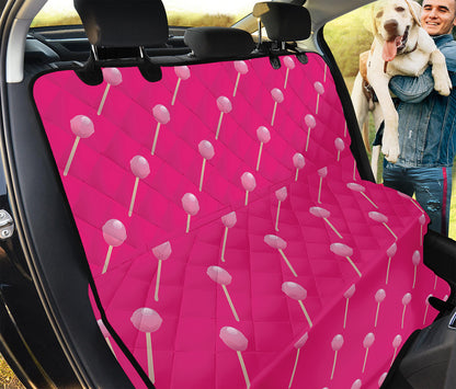 Pink Sweet Lollipop Pattern Print Pet Car Back Seat Cover