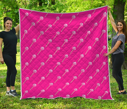 Pink Sweet Lollipop Pattern Print Quilt
