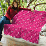 Pink Sweet Lollipop Pattern Print Quilt