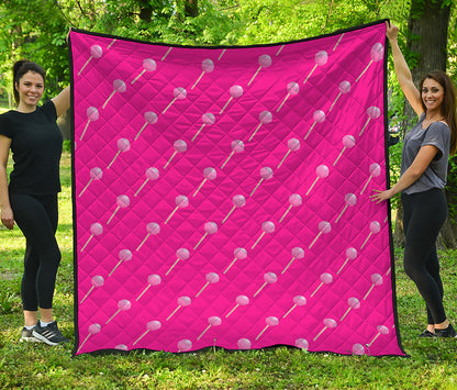 Pink Sweet Lollipop Pattern Print Quilt