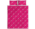 Pink Sweet Lollipop Pattern Print Quilt Bed Set