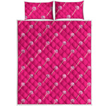 Pink Sweet Lollipop Pattern Print Quilt Bed Set