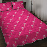Pink Sweet Lollipop Pattern Print Quilt Bed Set