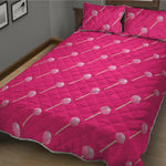 Pink Sweet Lollipop Pattern Print Quilt Bed Set