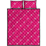 Pink Sweet Lollipop Pattern Print Quilt Bed Set