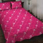 Pink Sweet Lollipop Pattern Print Quilt Bed Set