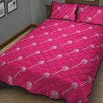 Pink Sweet Lollipop Pattern Print Quilt Bed Set