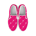 Pink Sweet Lollipop Pattern Print White Slip On Shoes