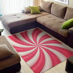 Pink Swirl Candy Print Area Rug