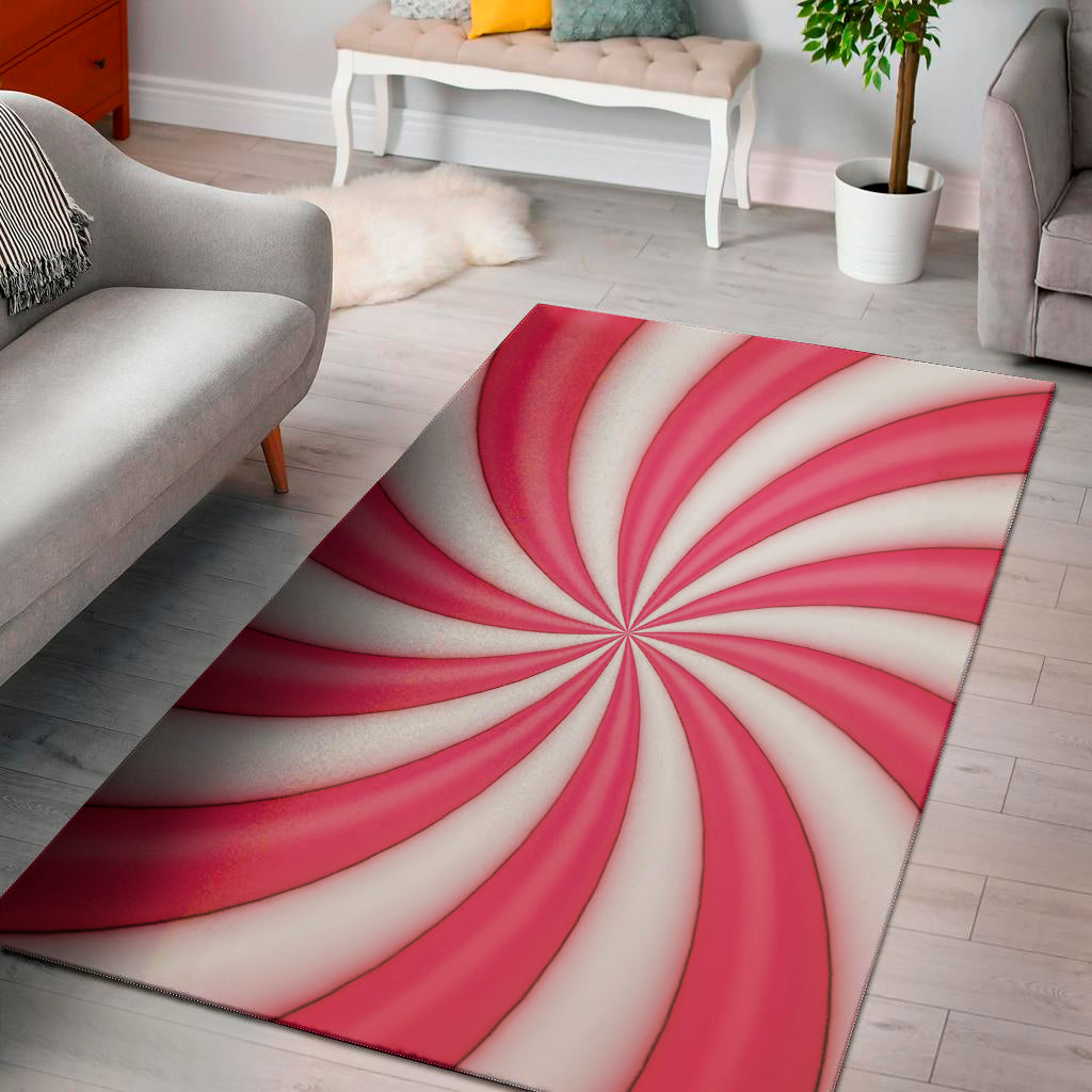 Pink Swirl Candy Print Area Rug