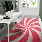 Pink Swirl Candy Print Area Rug