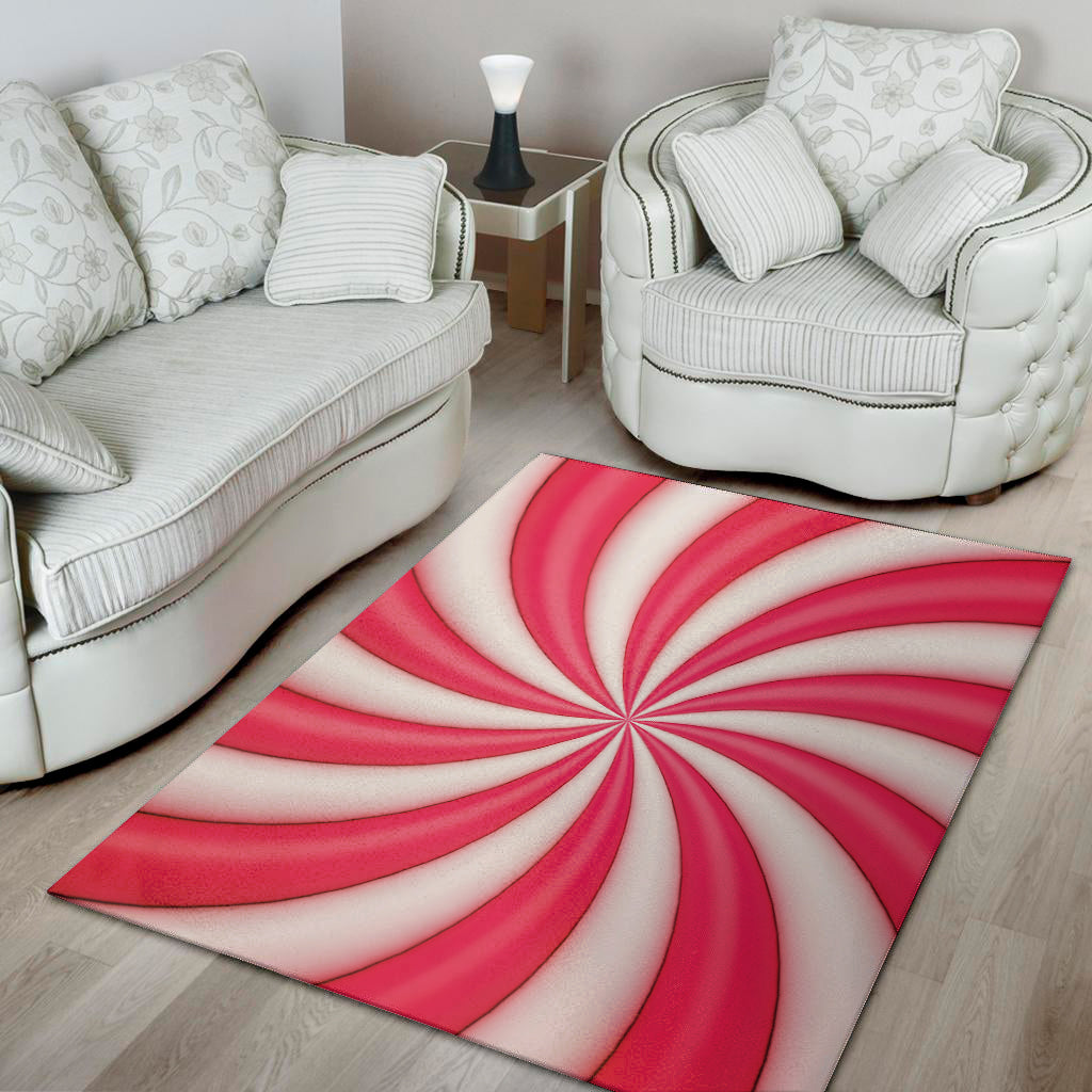 Pink Swirl Candy Print Area Rug