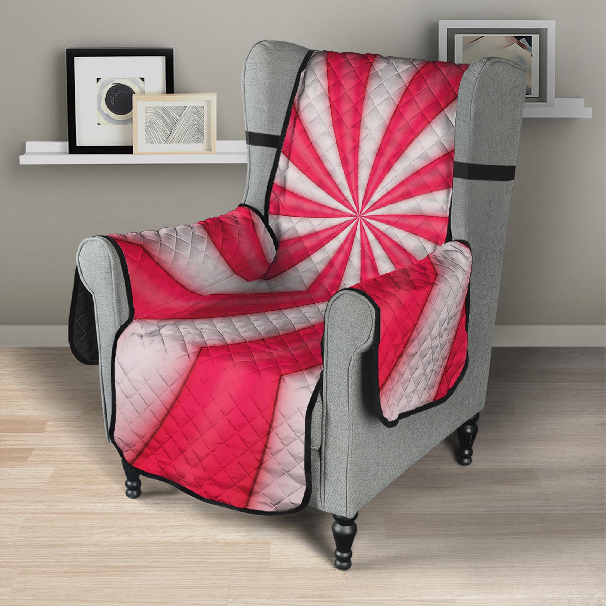 Pink Swirl Candy Print Armchair Protector